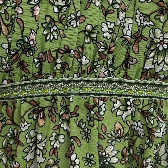 VTG Y2K Speechless Floral Spaghetti Strap Smocked Empire Waist Babydoll Top M - Picture 11 of 15